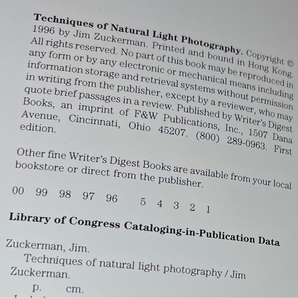First Edition Softcover “Techniques Of Natural Light Photography” Jim Zuckerman - Picture 9 of 12